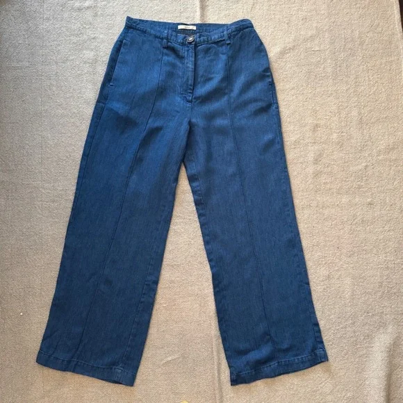 NWOT Sessùn Wide Leg Lyocell Linen Pants – Blue – EU 40 (US 8